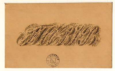 32565 Visitekaartje van François Henri Corneille baron van Heeckeren van Brandsenburg, commandant van de ...